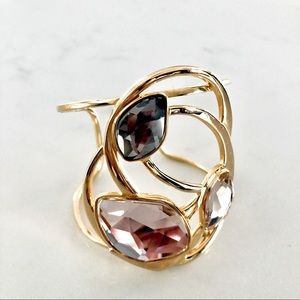 Large Swarovski unique cuff bracelet